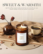 AOOVOO Fresh Coffee Candle - Large Scented Soy Wax Aromatherapy Candle, 22oz