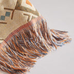 Boho Throw Blanket for Couch Sofa Bed, 100% Cotton Woven Quilt with Tassel 60”x80”, Super Soft Muslin Blanket with Patchwork Printed, Decorative Reversible Bed Blanket/Cover for All Seasons