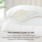 Shredded Memory Foam Pillows Bed Pillows King Size Pillows Set of 2, Summer Cooling Pillows for Hot Sleepers with Washable Pillowcase, and Winter Soft Dual Sided Pillow for Back Sleepers