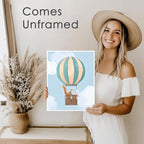 Hot Air Balloon Art Prints (Set of 3) - Unframed - 11x14 | Nursery Wall Decor | Elevate Your Nursery Decor with this Charming Wall Decor | Modern Wall Decor for Your Little One's Room