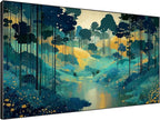 SIGNWIN 46"x72" Extra Large Framed Wall Art Whimsical Fantasy Forest, Vibrant Nature Landscape for Home Living Room Bedroom Decor (Frame Assembly Required)