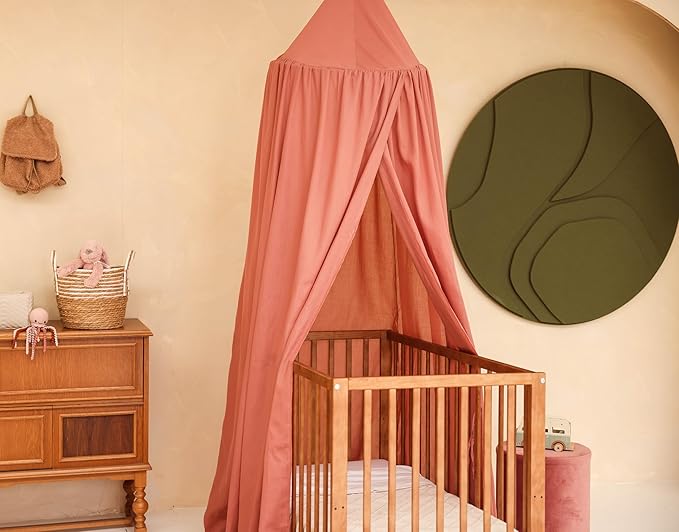 Pink Kids Bed Canopy for Child Bedroom | Nursery Crib Hanging Curtain | Baby Mosquito Net Bedding for Girls Play Room Decoration | Reading Nook Canopies Toddler Dome Tent