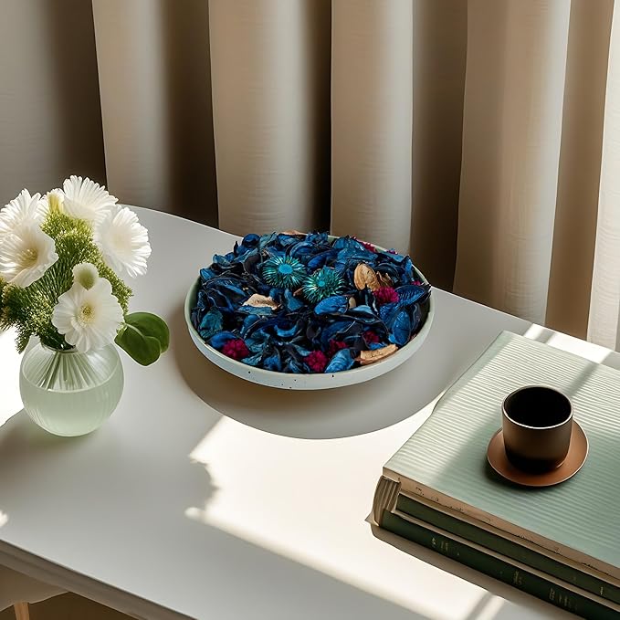 Potpourri Bags, Ocean Breeze Scented Potpourri Bowl Filler Dried Flowers, Vase Filler Decorative, Fragrance Decor for Home Living Room Office, Blue Coastal Beach Decor - 2.8oz (Blue)