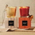NEST New York Scented 3-Wick Candle, Pumpkin Chai - 21.2 oz - Up to 100-Hour Burn Time - Reusable Glass Vessel