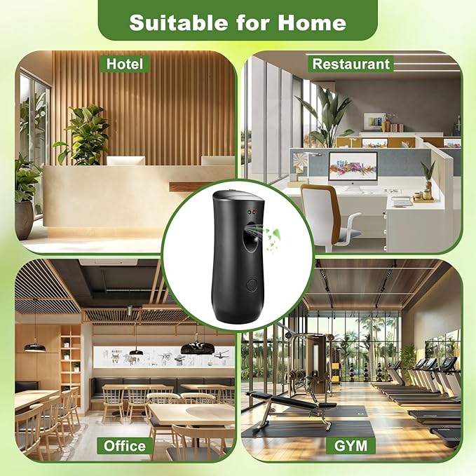 12 Pack Automatic Air Freshener Spray Dispenser,Wall Mounted or Free Standing Auto Freshener Dispenser Aerosol Sprayer for Hotel Office Living Room Bathroom Commercial Place,Black