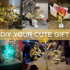 Money Tree Gift Card Holder - DIY Birch Tree Lamp with 12 Clips and 24 Twig LEDs, Display Money Cash Photo for Birthday Christmas Home Party Festival Wedding