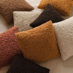 Foindtower 2 Pieces 18x18 Inch Orange, Faux Fur Throw Pillow Cover Accent Sherpa Furry Pillow Covers Fuzzy Soft Pillowcases Cozy Sheepskin Decorative Fleece Cushion Case for Bed Couch Living Room