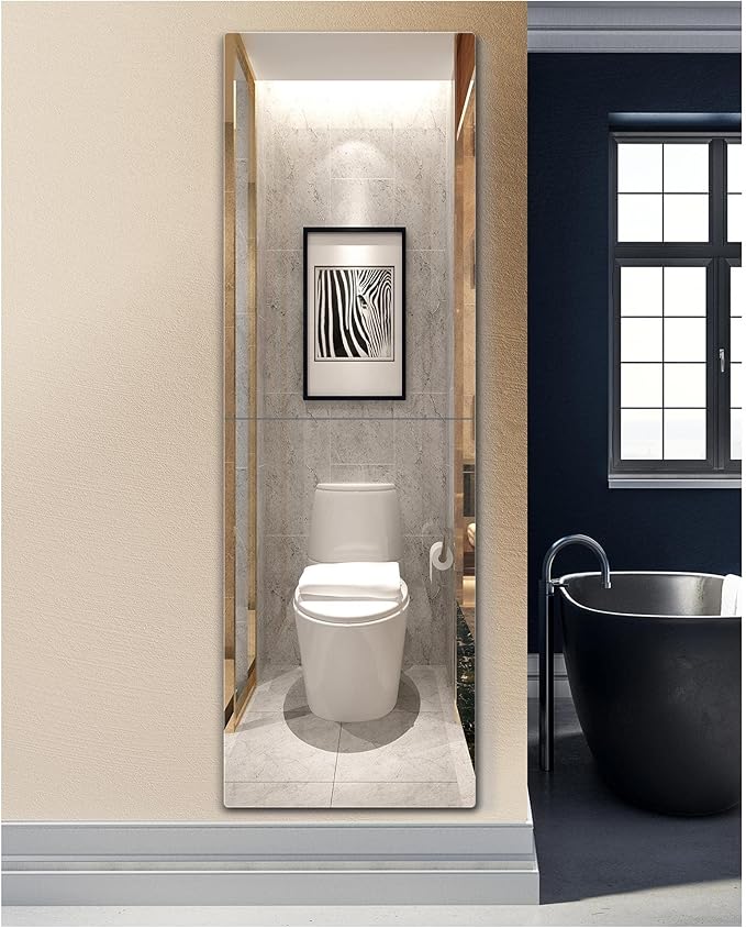 Shatterproof Wall Mirror Full Length for Bedroom, Acrylic Gym Mirrors For Home, Extra Thick: 0.12 inch, 14 x 24 inch x 2 Pcs, Workout Mirrors Safe for Kids, Over The Door, Long Wall Mounted