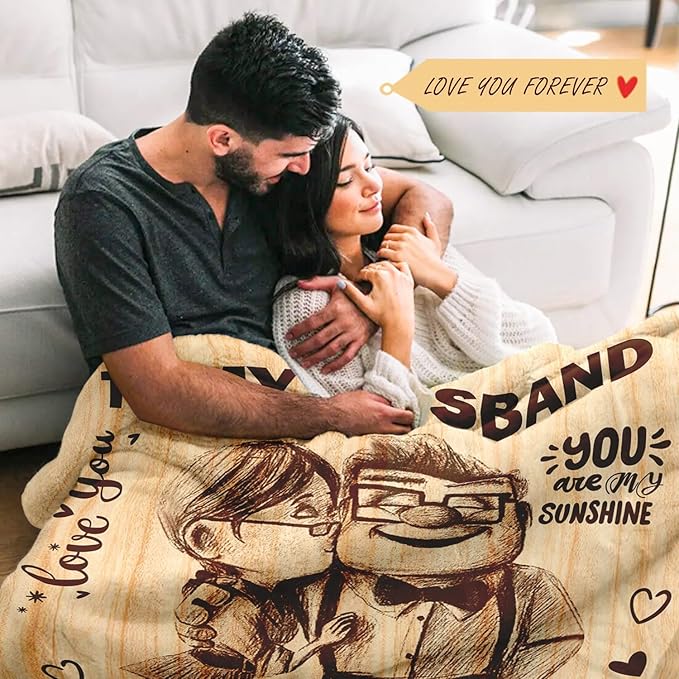 Birthday Gifts for Husband from Wife - Anniversary Wedding Gifts for Men - Romantic Love Present for Him - Christmas Fathers Valentines Day Birthday Gift Ideas for Husband - to My Man Blanket 50"x60"