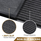 Yimobra Front Door Mat Outdoor Indoor Entrance, 100% Waterproof All-Season All Weather Doormat, Welcome Matt Outside Entry, Non Slip, Low Profile, Heavy Duty Patio Porch Floor Mats,29.5 x 17,Grey