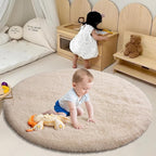 Fluffy Round Area Rugs for Bedroom,4'X4'Shag Circle Area Rugs for Girls Room,Non Slip Fuzzy Plush Rug for Kids Room Living Room and Dorm Home Decor Rug