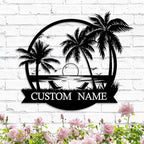 Custom Metal Beach Wall Art Sign - Personalized Size Outdoor/Indoor, Surfboard Decor, Lake House & Coastal Home Decor, Summer Gift - MADE IN USA