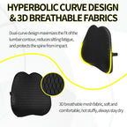 Lumbar Support Pillow for Office Chair,Memory Foam Back Lumbar Support Pillow,Relieve Back Pain,3D Breathable Fabric&Shoulder Strap Fixation,Back Support for Office Chair/Wheelchair/Car(Black)