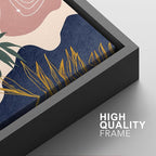 SIGNFORD Framed Canvas Print Wall Art Set Retro Mid-Century Geometric Forest Plants Abstract Shapes Illustrations Modern Art Decorative Bohemian for Living Room, Bedroom, Office - 24"x36"x2 Black