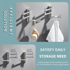 Angle Simple Swivel Towel Hooks, SUS 304 Stainless Steel Foldable Robe Hand Towel Holder for Bathroom Kitchen Wall, Brushed Nickel, 2 Pack