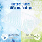 Shredded Memory Foam Pillow for Sleeping, Cooling Bed Pillows Set of 2, Adjustable Pillows for Side, Back, Stomach Sleepers with Washable Pillowcase (Queen Size, Blue)