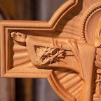 BGCOPPER Jesus Crucifix Wall Cross Handmade Wooden Cross for Wall Decor for Home Room Christmas Gift - 14 Inch