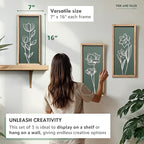 3D Floral Green Wall Art (Set of 3) Lightweight, Wooden Ready-to-Hang Boho Framed Wall Art for Bathroom, Master Bedroom, Living Room or Office - Premium Sage Green Farmhouse Decor - Gift-Boxed