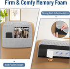 PouHenier.jh Ergonomic Headrest Pillow for Recliner Chair Sleeping Neck Support, Memory Foam Head and Neck Cushion Pillow with Adjustable Velcro for Sofa, Couch, Office Chair, Side and Rear Pockets