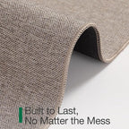 LUMI Ultra Thin Door Mat for Entryway, Low Profile Non Slip Rubber Backing Indoor Doormat, Easy Clean Welcome Entrance Mat for Inside House, Patio,Beige 20"x32"