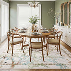 jinchan Botanical Birds 6x9 Ivory Area Rugs for Living Room Washable Non Slip Soft Nature Plants Modern Kids Carpet Vintage Ultra Thin Low Pile Indoor Rug for Bedroom Dining Room Nursery Playroom