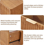 LEYAOYAO Fluted 6 Drawers Dresser for Bedroom Set of 2, 42" Tall Modern Chest of Drawers with Metal Handle, Curved Profile Design,Brown Wood Drawer Organizer for Bedroom, Living Room, Hallway