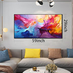 Abstract Wall Art for Living Room, Colorful Canvas Wall Decor for Bedroom, Framed Picture Print, Large Size 59x29 Inches
