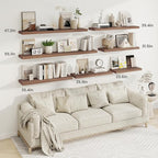 Fun Memories 40" Rustic Wood Floating Shelves with Invisible Brackets for Storage & Decor, Deep Wall Mounted Shelves for Bathroom, Kitchen, Living Room (Walnut, Set of 2)