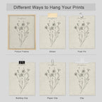 SIGNWIN Poster Bathroom Decor, Wall Art Room Decor Multicolor for Living Room, Bedroom, Office Vintage Wildflower Plant Collage Drawing Nature Wilderness Plant Art Floral Botanical - 12"x16"x4