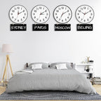 Lumuasky 4-Pack Silent Wall Clocks Time Zones with 4 Pcs Chalkboard and White Marker Pen – Battery Operated Clocks with Time Zones Multi Time Zone Clocks Perfect for Home, Office & Classroom