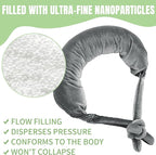 HOMBYS 2 in 1 Lumbar Support Pillow & Neck Pillow for Office Chair, Multifunctional Lumbar Roll & Neck Roll for Lower Back, Neck Pain Relief, Velvet Fabric & Foam Particles Filling, Wrap Neck & Waist