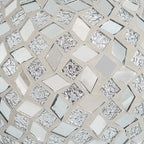 Sunnydaze 10-inch Gazing Ball for Garden - Crackled Glass Mosaic Gazing Globe for Outside - Mirrored Diamond Mosaic - 2-Pack