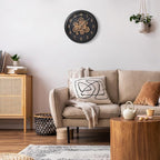 Maxstar Large Moving Gear Wall Clock,16" Vintage Mechanical Battery Operated Industrial Wall Clocks for Farmhouse Living Room,Home Office, Dinning Room, Kitchen, Steampunk Decor-Black,Arab Numeral