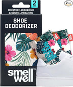 SmellWell - Scented Shoe Deodorizer Inserts - Odor Eliminators - Activated Bamboo Charcoal + Minerals - Natural Fresheners for shoes, bags, gloves - 2 x 1.8oz Original Size Hawaii Floral
