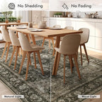 Olive Green Washable 8x10 Area Rugs for Living Room Rug Bedroom Rug-Carpet Neutral Vintage Dining Room Rugs for Under Table Soft Comfortable Non Slip