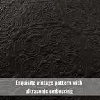 Exclusivo Mezcla Quilts Queen Size Bedding Set with 2 Pillow Shams, Lightweight Black Full Queen Quilt Bedspread with Vintage Damask Pattern, Soft Bedspreads Coverlets for All Seasons