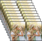 CRUGLA 18 Packs 8x10 Magnetic Picture Frames for Refrigerator, 8x10 Magnetic Sheet with Self-Adhesive Backing, 8 by 10 Magnet Frame with 3M Adhesive Pad for Glass Window Door Cubicle Tile Wall