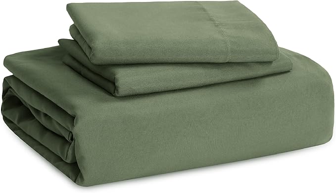 Bedsure Olive Green Oversized Queen Duvet Cover - 3 Pieces Prewashed Cotton-Like Extra Soft Bedding Set, Includes 1 Duvet Cover 98x98 Inches with Zipper Closure & 2 Pillow Shams, No Comforter