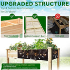 BSP Raised Garden Bed with Legs Outdoor Elevated Planter Box Flower Bed Wood Planter for Vegetable Herb Upgraded Solid Structure Growing Box Suitable for Backyard Patio and Balcony, 48”L X 24”W
