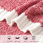 MIULEE Red Super Soft Throw Blanket for Couch, Cozy Fluffy Warm Blankets Knit Throw Blankets for Sofa, Bed, Chair, Living Room, Camping, Picnic, 50 x 60 inch