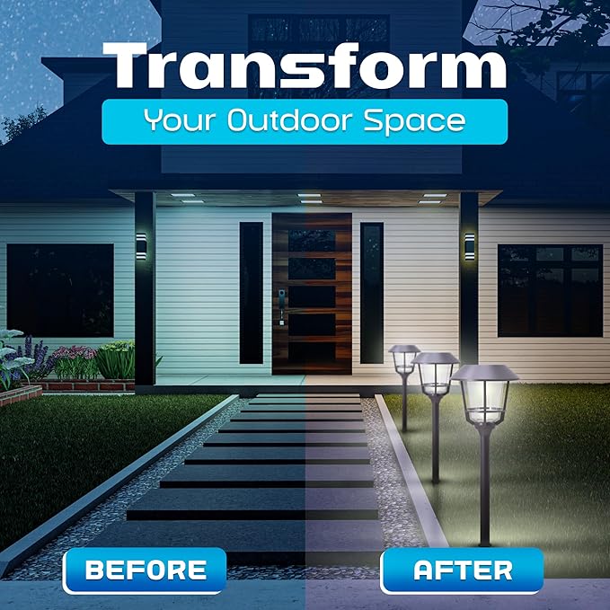 Solar LED Path Lights 4 Pack – 12 Lumens, Warm White, Oil-Rubbed Bronze, Solar Powered, Stainless Steel, Weather-Resistant for Garden, Walkway, Patio