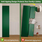 Tall Narrow Storage Cabinet 66.93" H Tall Bathroom Cabinet Metal Pantry Cabinets, 4 Adjustable Shelves for Kitchen, Home Office, Living Room, Dinning Room (20 inches Wide Green)