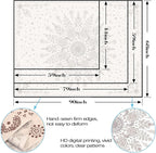 Lunerfex Boho Floral Tapestry Mandala Wall Tapestry, Cute Tapestries for Bedroom Beige Flower Tapestries Wall Hanging for Bedroom Living Room Decor Beige-1 70"x90"