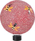 VCUTEKA Gazing Ball, 8" Glass Gazing Balls Sphere for Garden Lawn Outdoor Ornament Yard Decorative, Bee