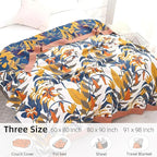 Boho Throw Blanket for Bed - 100% Pure Cotton Ultra Soft Rustic Quilt - Farmhouse Decor Bed Blankets, All Season Rustic Throw for Sofa Couch Chair(80''x 90'', Floral Sea)