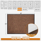 Mibao Front Door Mat, Dirt Trapper Welcome Mat for Outdoor Indoor, Non-Slip Waterproof Doormat, Durable Machine Washable Low Profile Entry Rug for Back Door Outside Patio Porch, 48" x 36", Brown