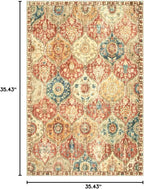 Lahome Moroccan Machine Washable Rugs for Living Room, 4x6 Rug for Bedroom Non-Slip Vintage Trellis Ultra-Thin Throw Carpet for Dining Room Office Nursery, Red/Orange