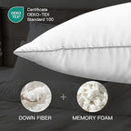 Hotel Grand Luxury White Goose Feather Down Pillow Medium Firm Hypoallergenic Bed Pillow King Size Upgrade Hotel Collection Fluffy Pillow for Sleeping, 36"x20",1 Pack