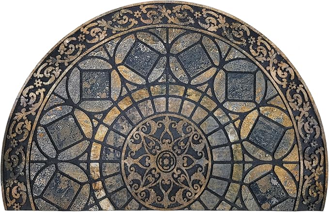 CHICHIC Entrance Door Mat Large 18 x 30 Inch Entry Way Doormat Front Door Rugs Outdoors Heavy Duty Welcome Mat Non Slip Rubber Back Low Profile for Garage, Patio, High Traffic Area, Grey