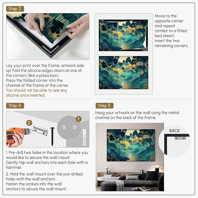 SIGNWIN 46"x72" Extra Large Framed Wall Art Whimsical Fantasy Forest, Vibrant Nature Landscape for Home Living Room Bedroom Decor (Frame Assembly Required)